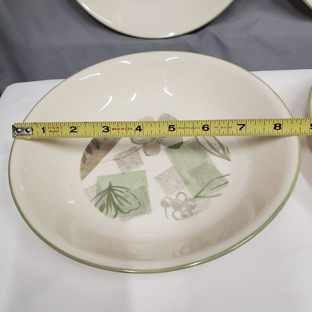 SET OF 4 - CORNING CORELLE - TEXTURED LEAVES - 8.5" SOUP PASTA BOWLS - EUC - Picture 2 of 12